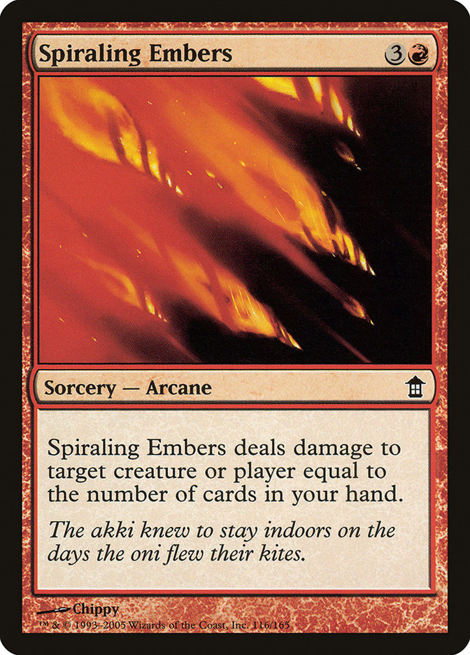 Spiraling Embers SOK-116 Saviors of Kamigawa Magic card