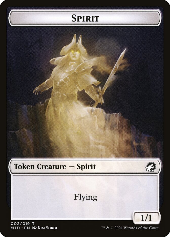 Spirit TMID-2 Innistrad: Midnight Hunt Tokens Magic card