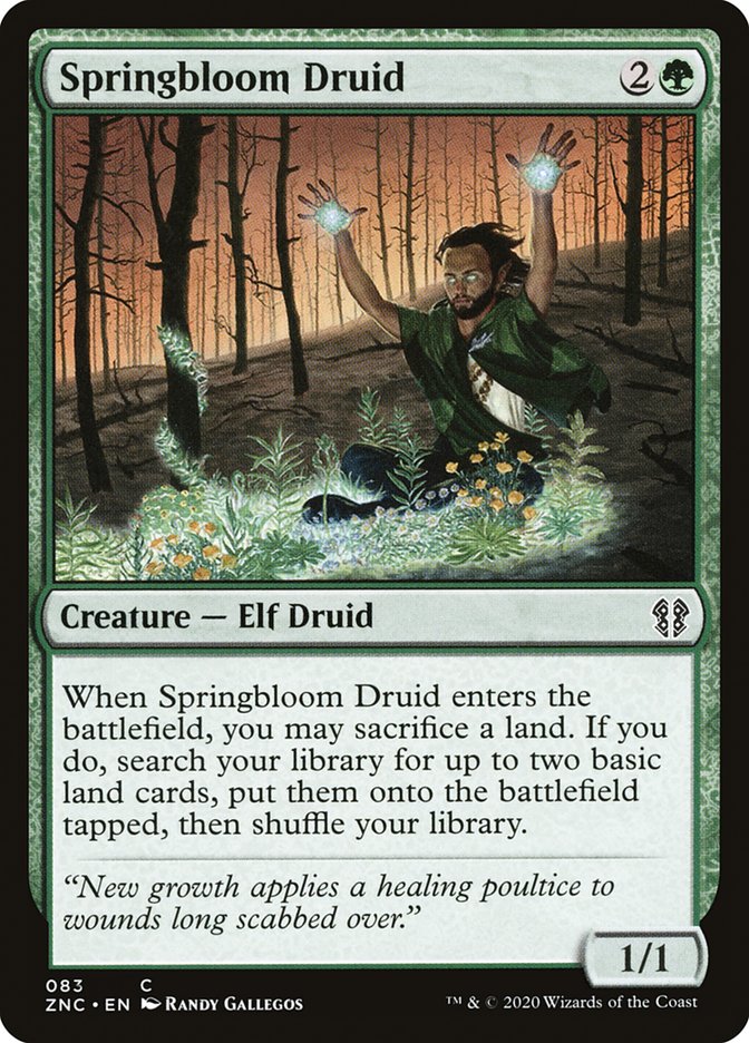 Springbloom Druid ZNC-83 Zendikar Rising Commander Magic card