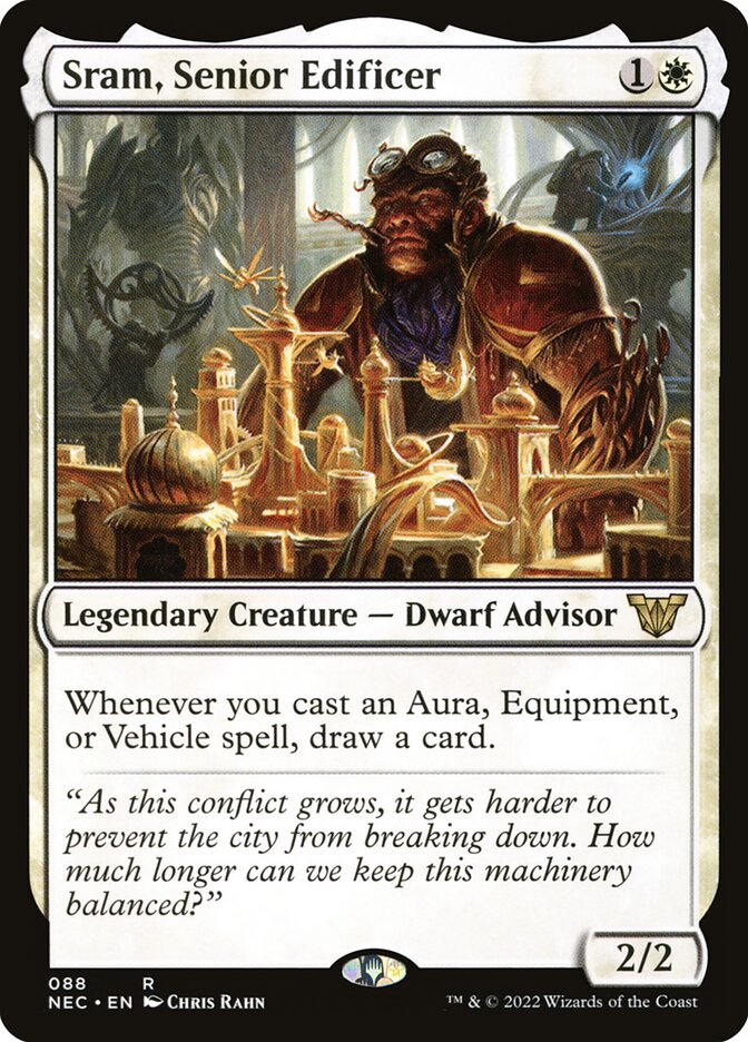 Sram, Senior Edificer NEC-88 Neon Dynasty Commander Magic card