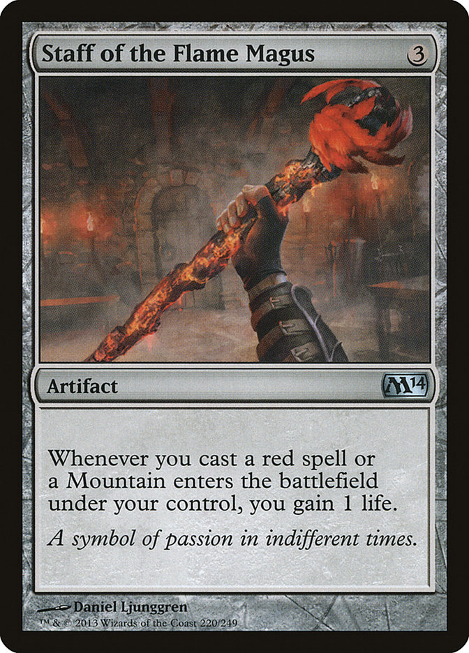 Staff of the Flame Magus M14-220 Magic 2014 Magic card