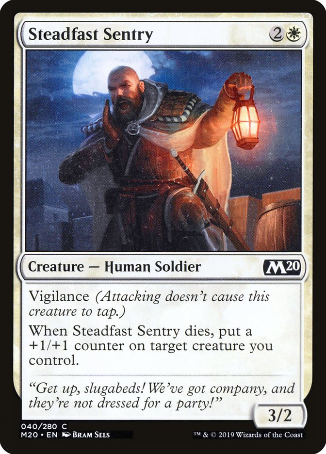 Steadfast Sentry M20-40 Core Set 2020 Magic card