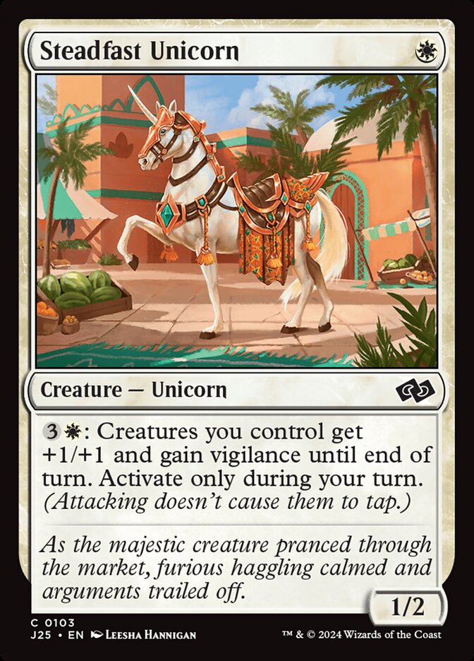 Steadfast Unicorn J25-103 Foundations Jumpstart Magic card