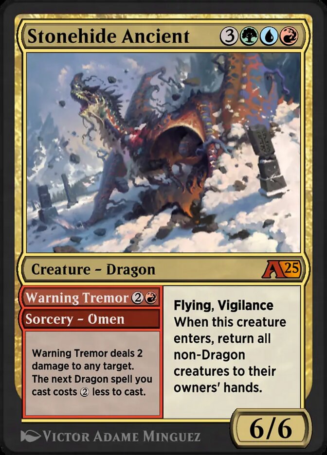 Stonehide Ancient // Warning Tremor YTDM-26 Alchemy: Tarkir Magic card