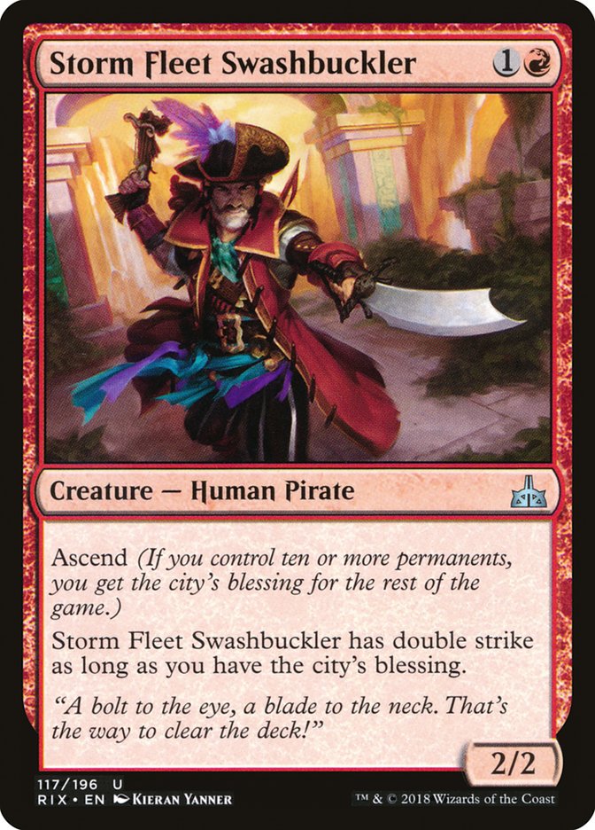Storm Fleet Swashbuckler RIX-117 Rivals of Ixalan Magic card