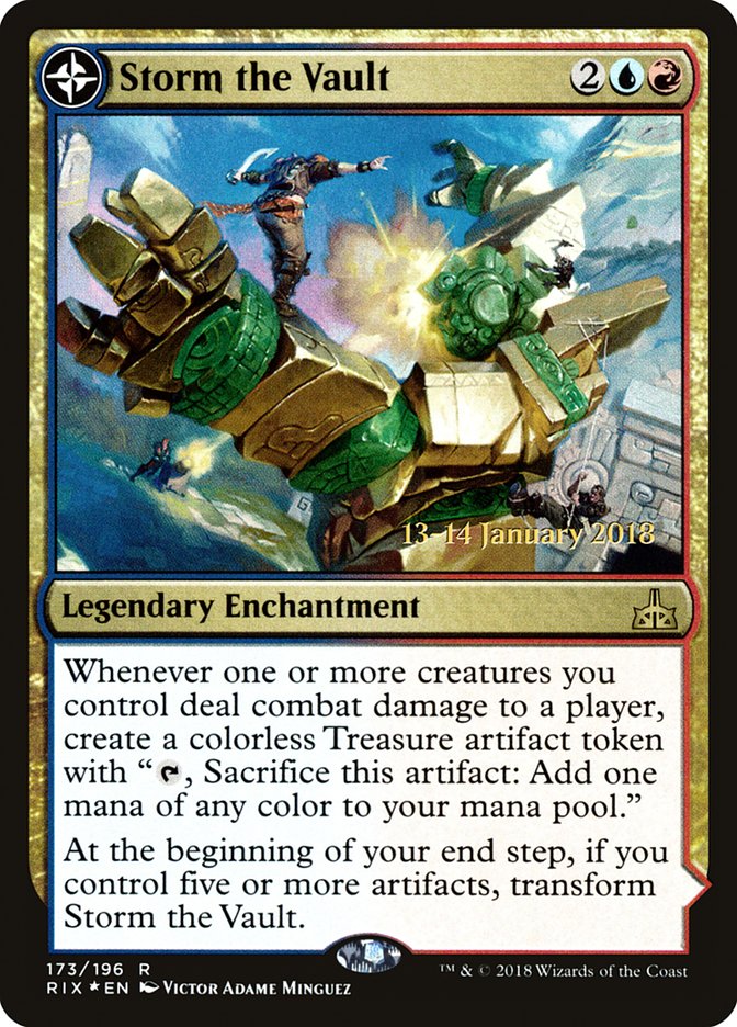 Storm the Vault // Vault of Catlacan PRIX-173S Rivals of Ixalan Promos Magic card