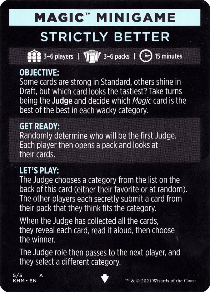 Strictly Better // Strictly Better (cont'd) MKHM-5 Kaldheim Minigames Magic card