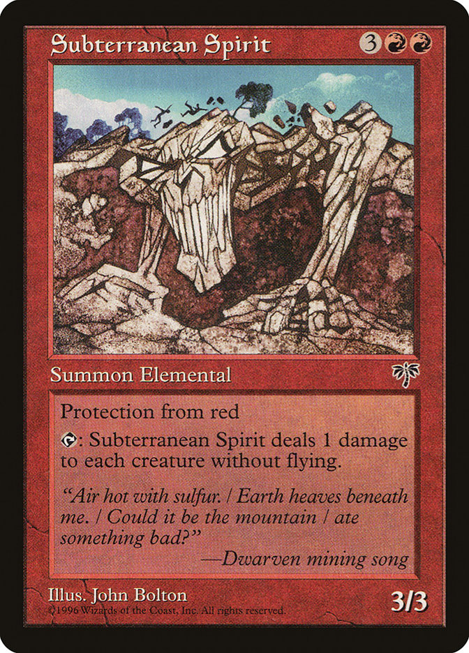 Subterranean Spirit MIR-195 Mirage Magic card