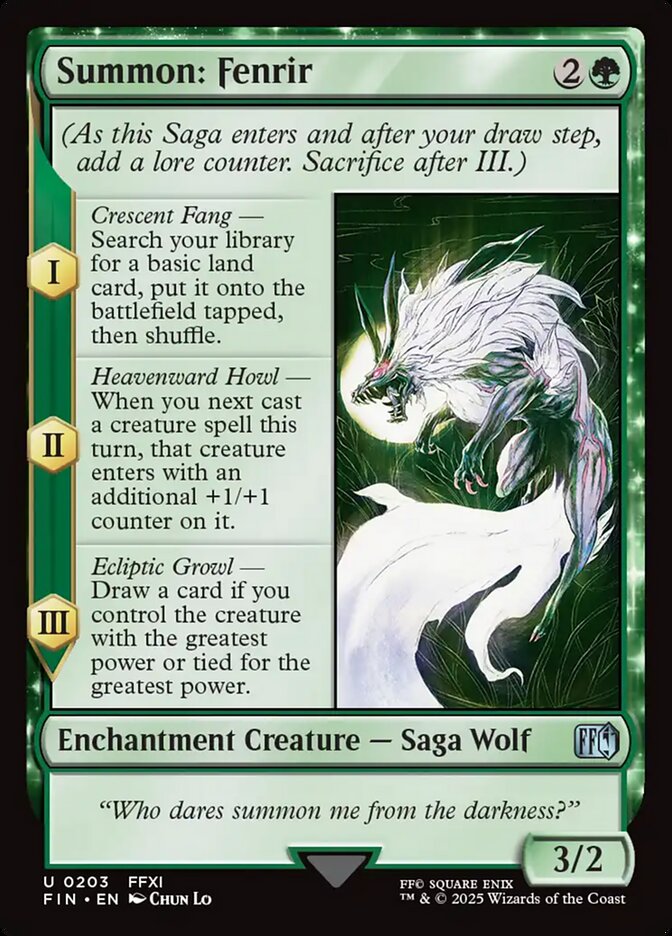 Summon: Fenrir FIN-203 Final Fantasy Magic card