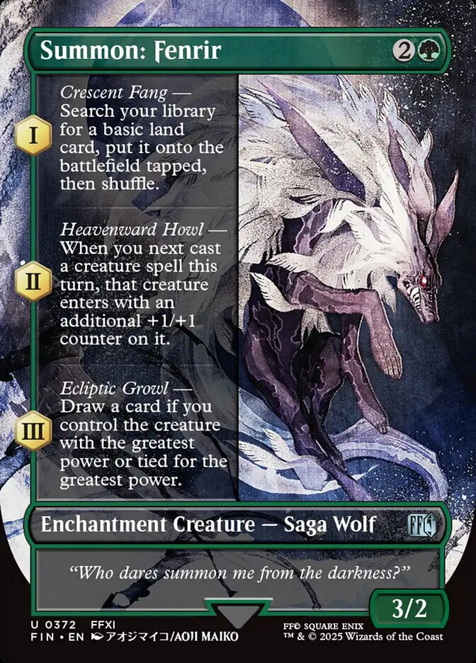 Summon: Fenrir FIN-372 Final Fantasy Magic card