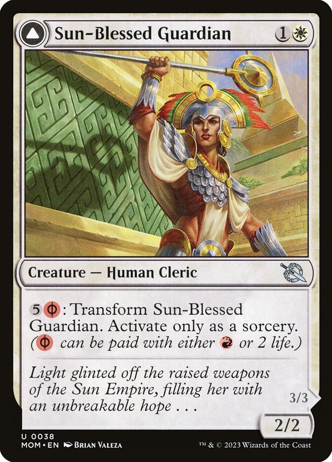 Sun-Blessed Guardian // Furnace-Blessed Conqueror MOM-38 March of the Machine Magic card