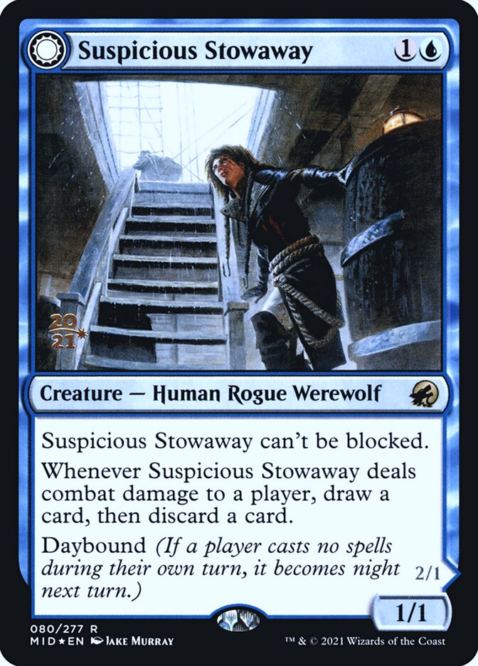 Suspicious Stowaway // Seafaring Werewolf PMID-80S Innistrad: Midnight Hunt Promos Magic card