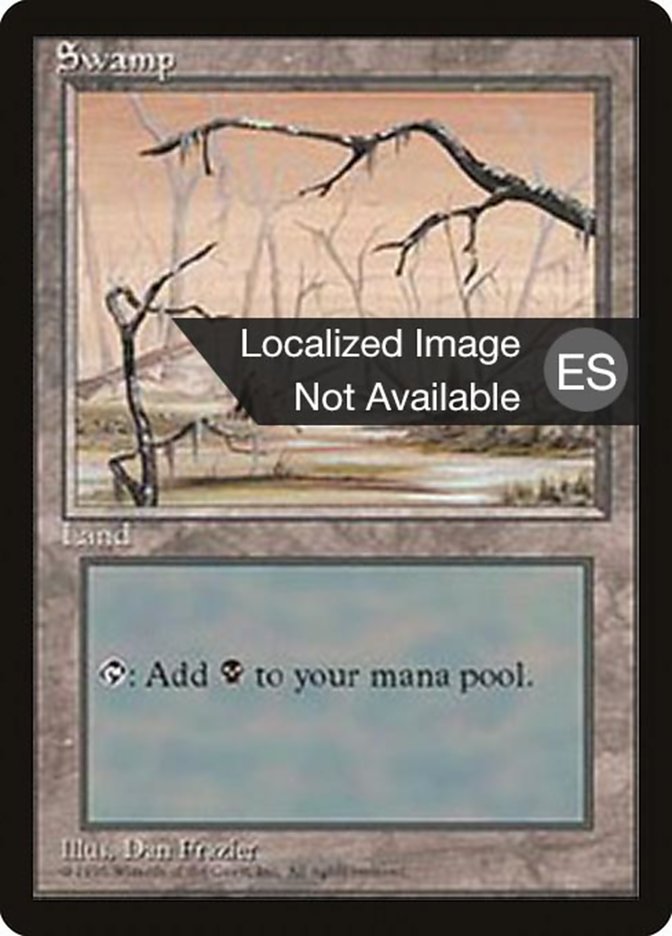 Swamp 4BB-371 Fourth Edition Foreign Black Border Magic card