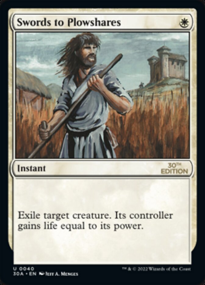 Swords to Plowshares 30A-40 30th Anniversary Edition Magic card
