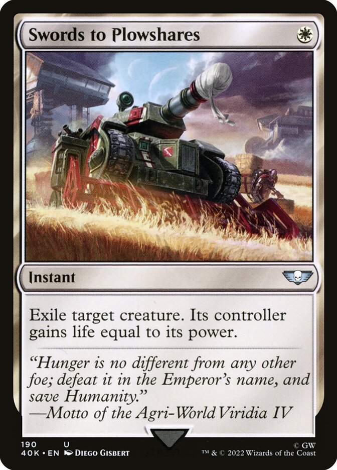 Swords to Plowshares 40K-190 Warhammer 40,000 Commander Magic card