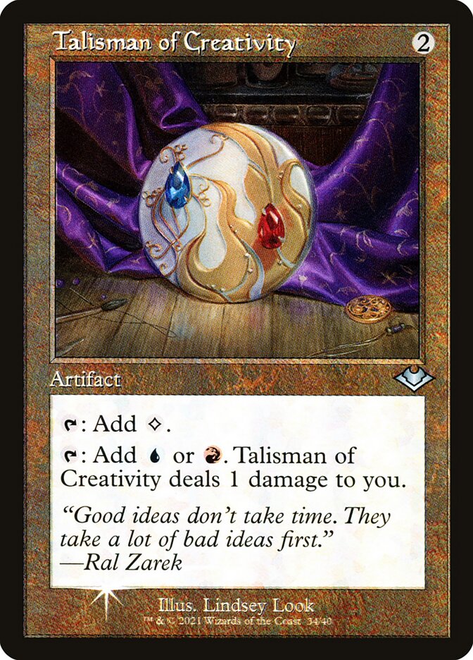 Talisman of Creativity H1R-34 Modern Horizons 1 Timeshifts Magic card