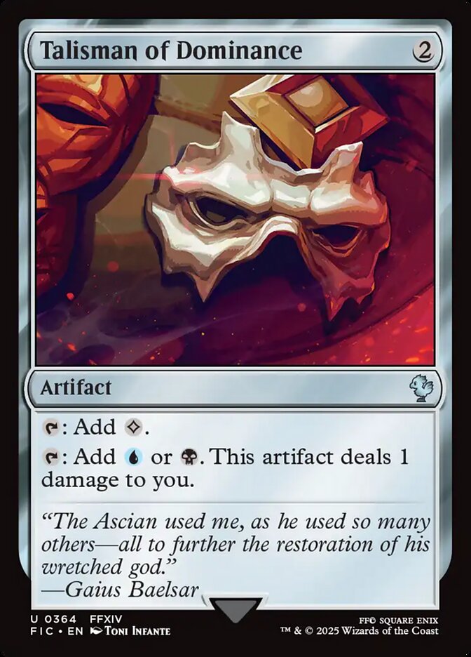 Talisman of Dominance FIC-364 Final Fantasy Commander Magic card