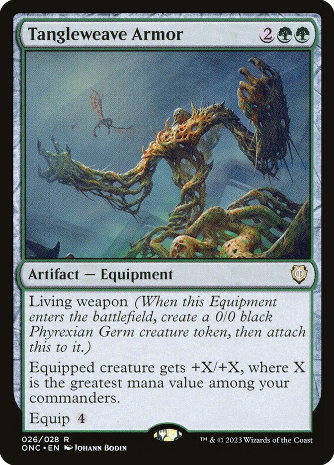 Tangleweave Armor ONC-26 Phyrexia: All Will Be One Commander Magic card