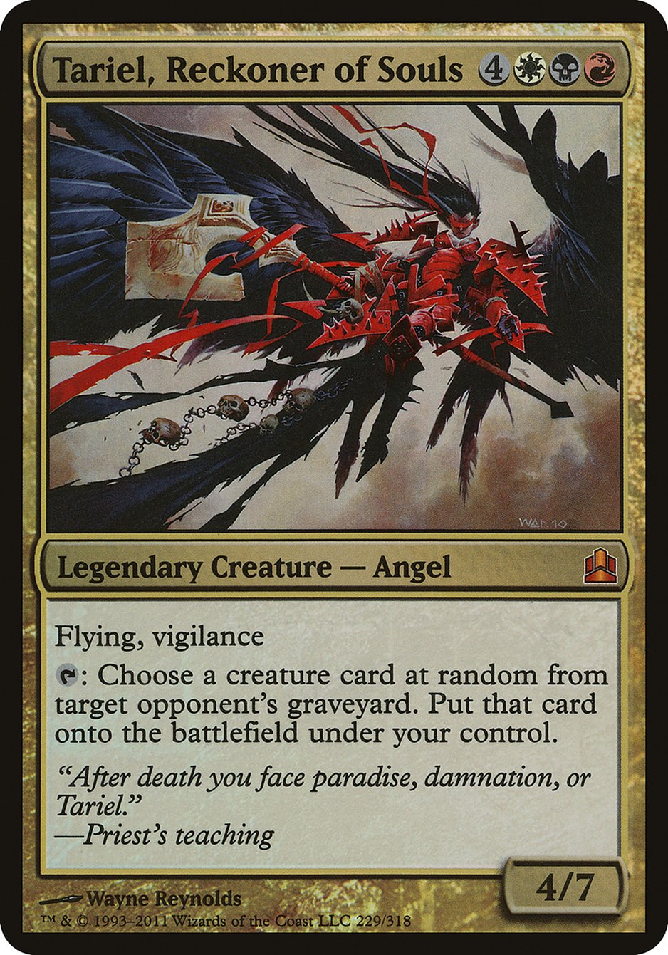 Tariel, Reckoner of Souls OCMD-229 Commander 2011 Oversized Magic card