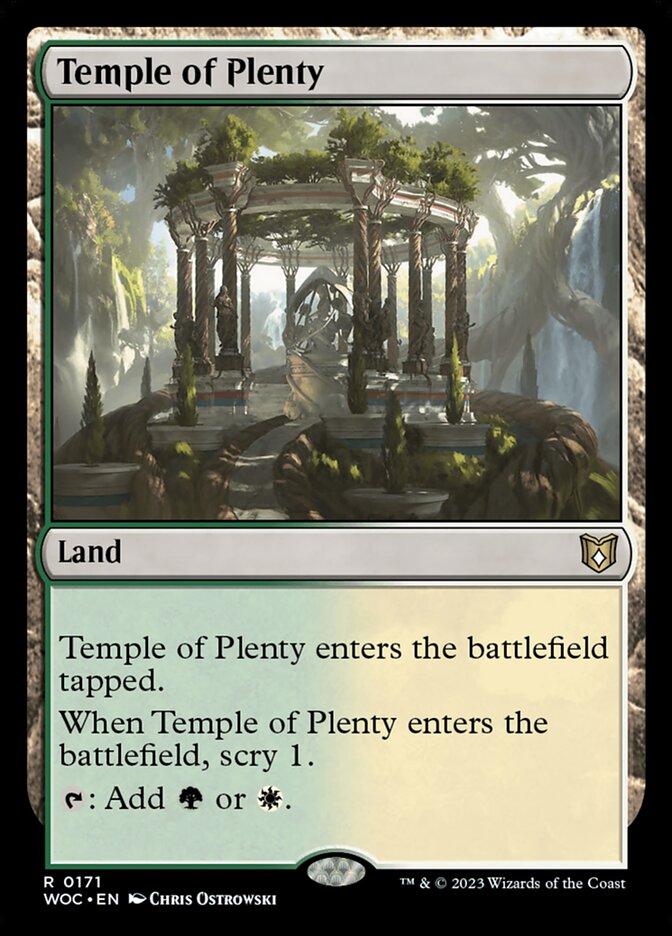 Temple of Plenty WOC-171 Wilds of Eldraine Commander Magic card