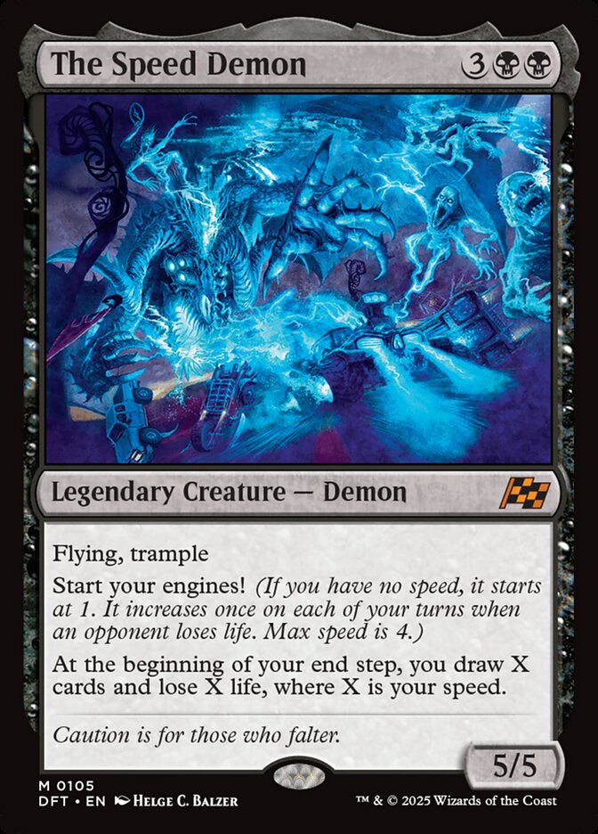 The Speed Demon DFT-105 Aetherdrift Magic card