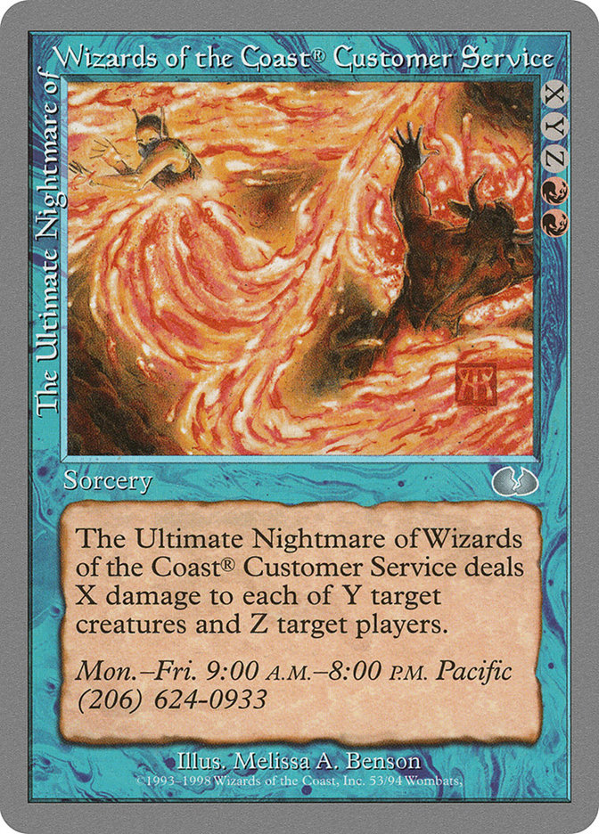 The Ultimate Nightmare of Wizards of the Coast® Customer Service UGL-53 Unglued Magic card