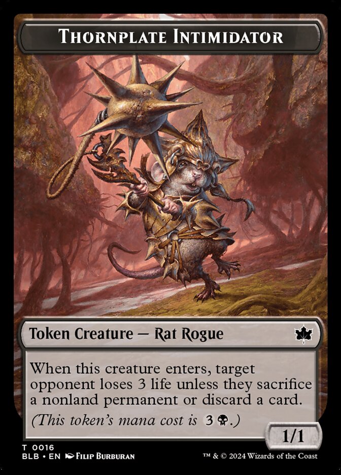 Thornplate Intimidator TBLB-16 Bloomburrow Tokens Magic card