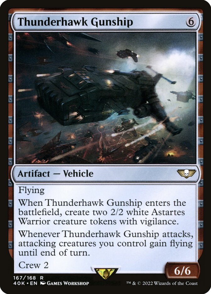 Thunderhawk Gunship 40K-167 Warhammer 40,000 Commander Magic card