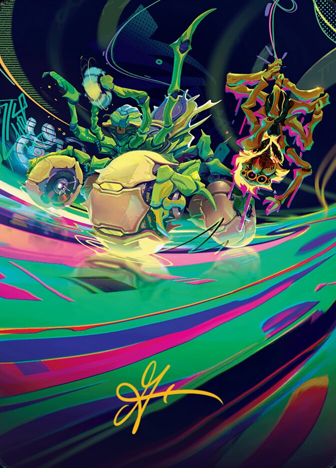 Thundering Broodwagon // Thundering Broodwagon ADFT-48 Aetherdrift Art Series Magic card