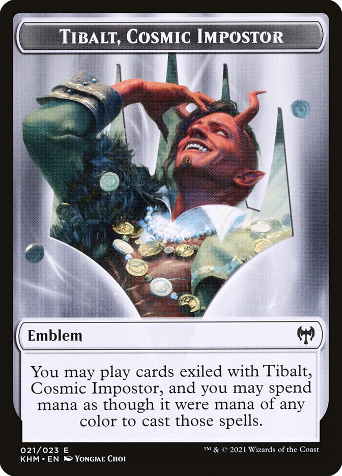 Tibalt, Cosmic Impostor Emblem TKHM-21 Kaldheim Tokens Magic card