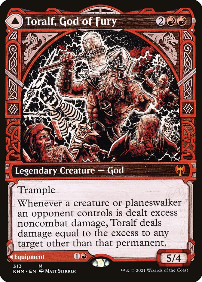 Toralf, God of Fury // Toralf's Hammer KHM-313 Kaldheim Magic card