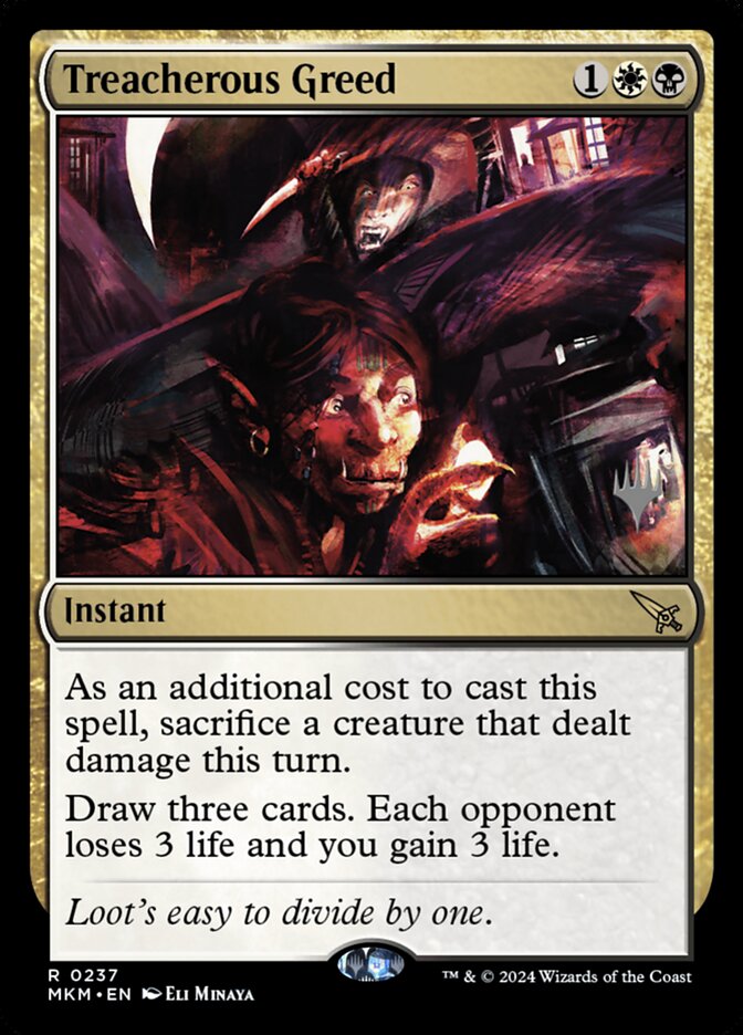 Treacherous Greed PMKM-237P Murders at Karlov Manor Promos Magic card