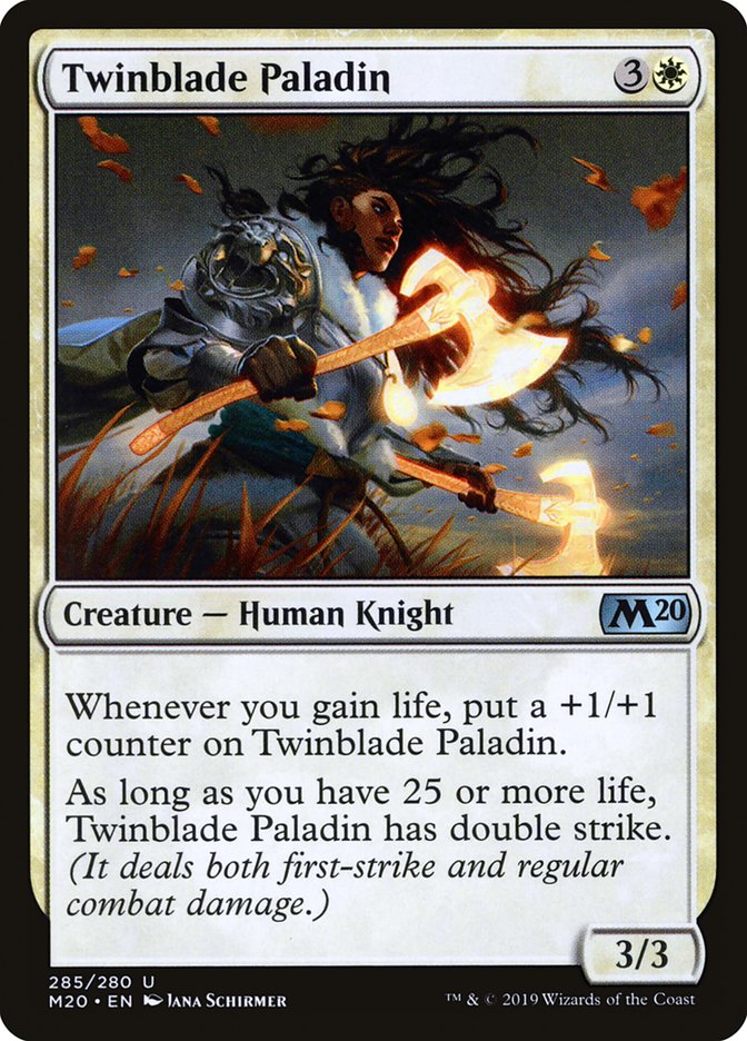 Twinblade Paladin M20-285 Core Set 2020 Magic card