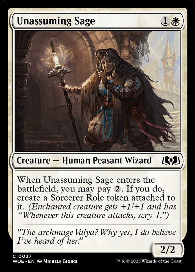 Unassuming Sage WOE-37 Wilds of Eldraine Magic card