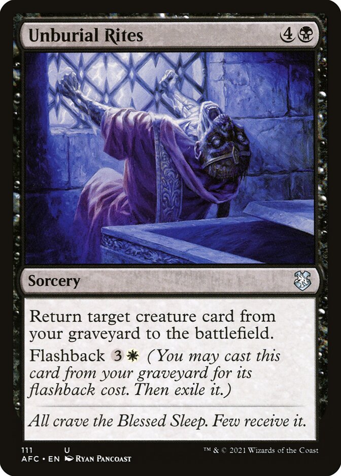 Unburial Rites AFC-111 Forgotten Realms Commander Magic card