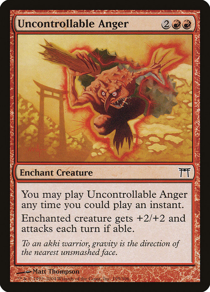 Uncontrollable Anger CHK-195 Champions of Kamigawa Magic card