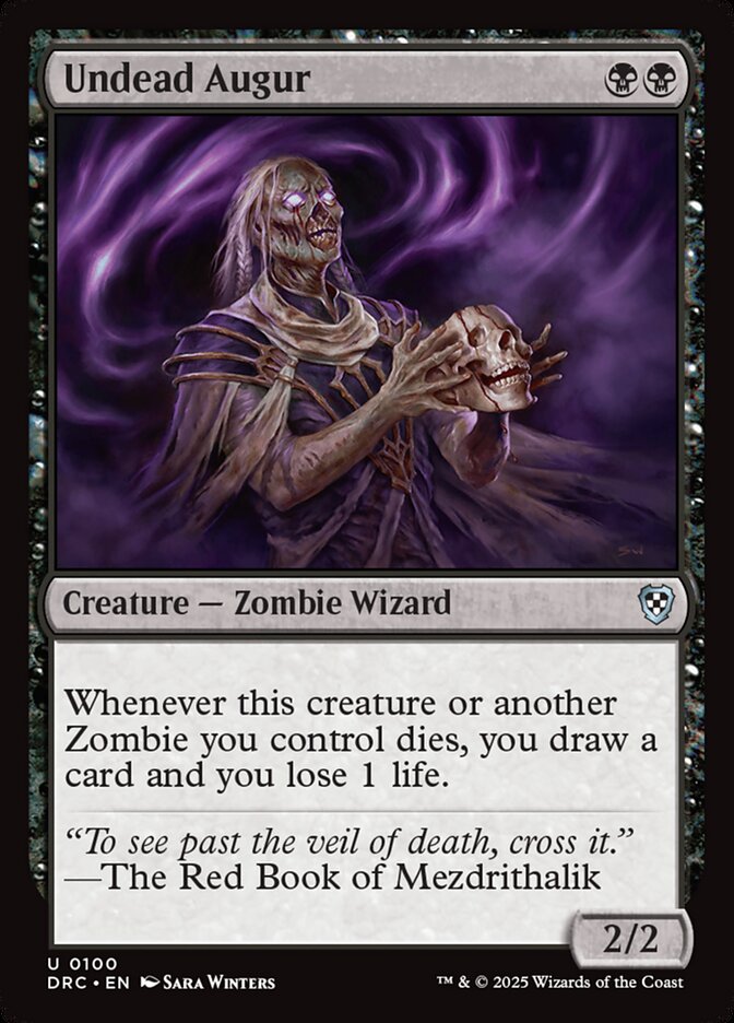 Undead Augur DRC-100 Aetherdrift Commander Magic card