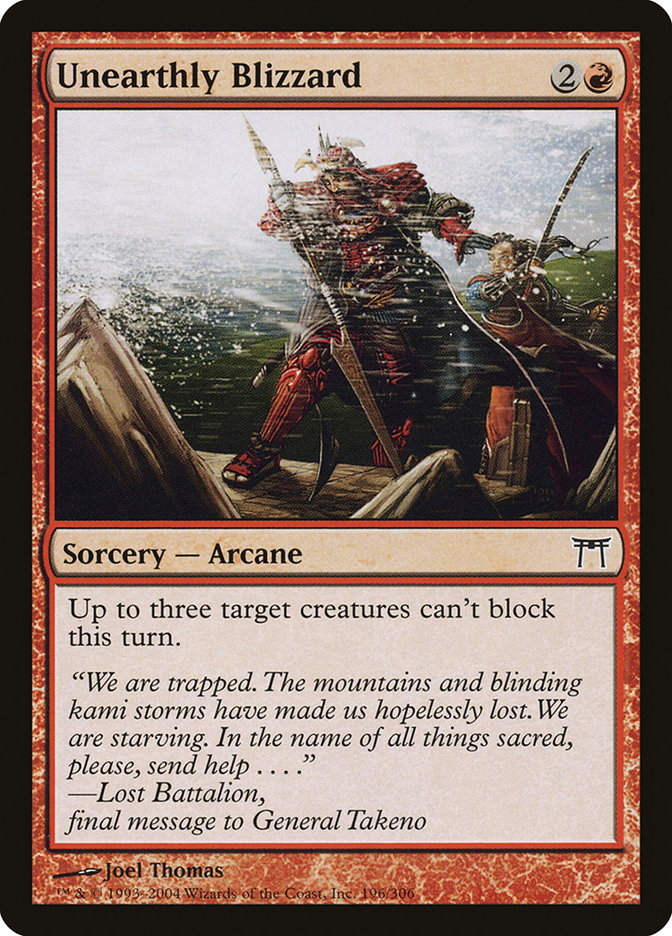 Unearthly Blizzard CHK-196 Champions of Kamigawa Magic card