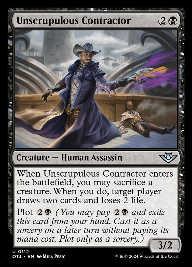 Unscrupulous Contractor OTJ-112 Outlaws of Thunder Junction Magic card