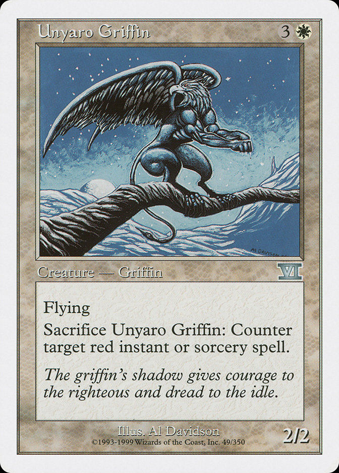 Unyaro Griffin 6ED-49 Classic Sixth Edition Magic card