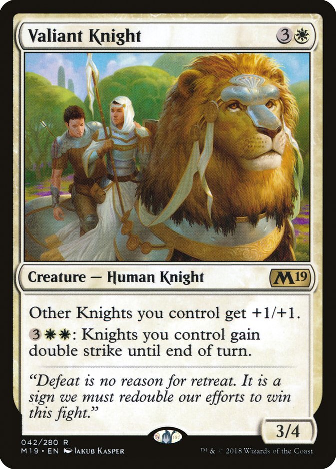 Valiant Knight M19-42 Core Set 2019 Magic card