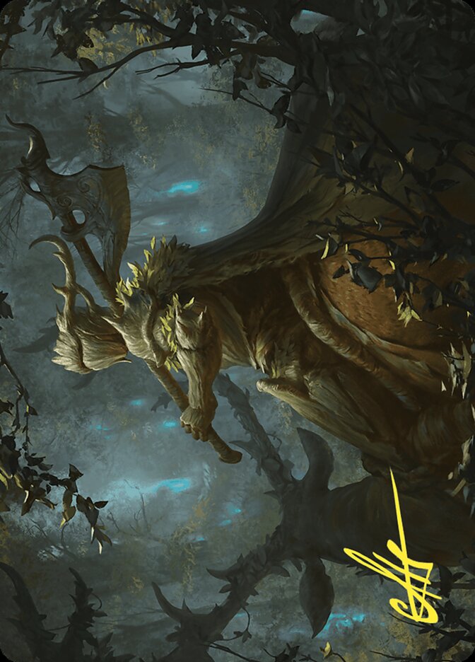 Verdant Outrider // Verdant Outrider AWOE-28 Wilds of Eldraine Art Series Magic card