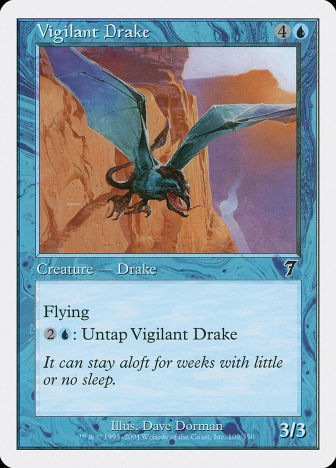 Vigilant Drake 7ED-109 Seventh Edition Magic card