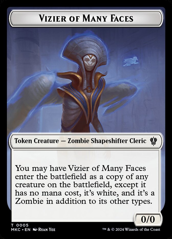Vizier of Many Faces TMKC-5 Murders at Karlov Manor Commander Tokens Magic card