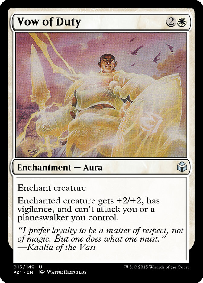 Vow of Duty PZ1-15 Legendary Cube Prize Pack Magic card