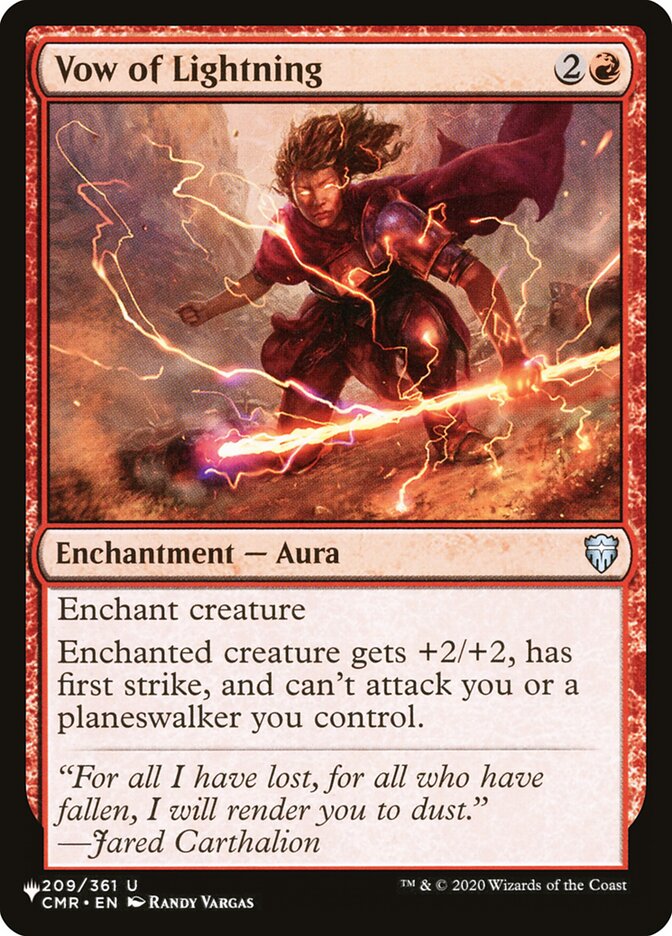 Vow of Lightning PLST-CMR-209 The List Magic card