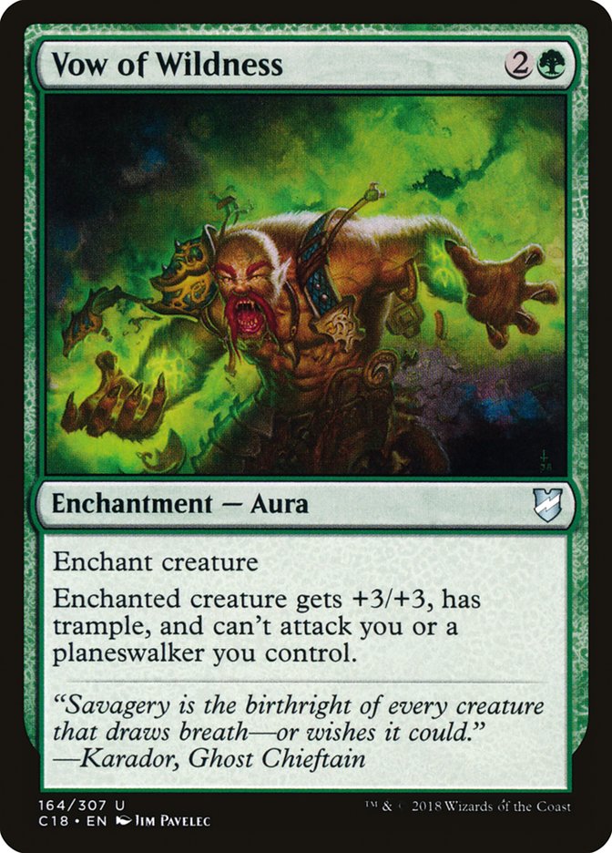Vow of Wildness C18-164 Commander 2018 Magic card
