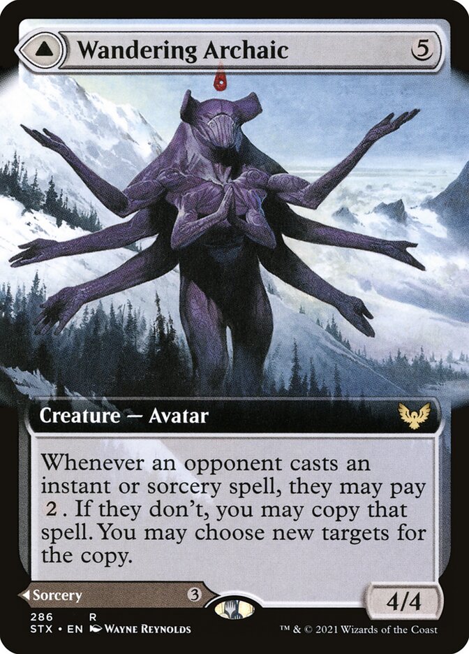 Wandering Archaic // Explore the Vastlands STX-286 Strixhaven: School of Mages Magic card