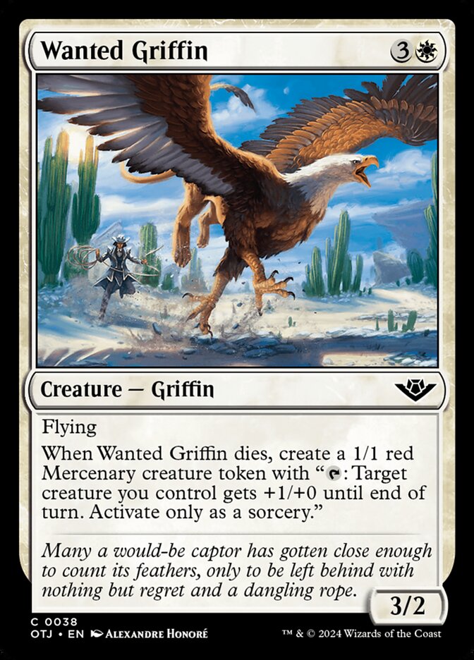 Wanted Griffin OTJ-38 Outlaws of Thunder Junction Magic card