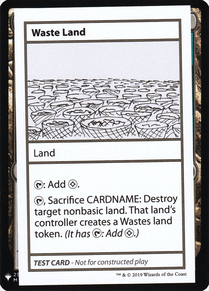 Waste Land CMB1-121 Mystery Booster Playtest Cards 2019 Magic card